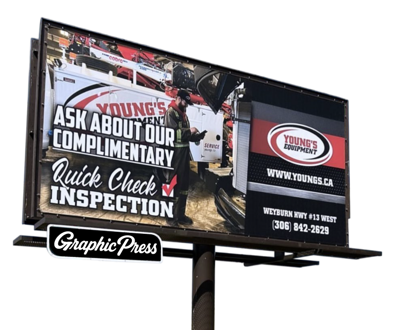 A Graphic Press highway billboard reading “Your Ad Here”